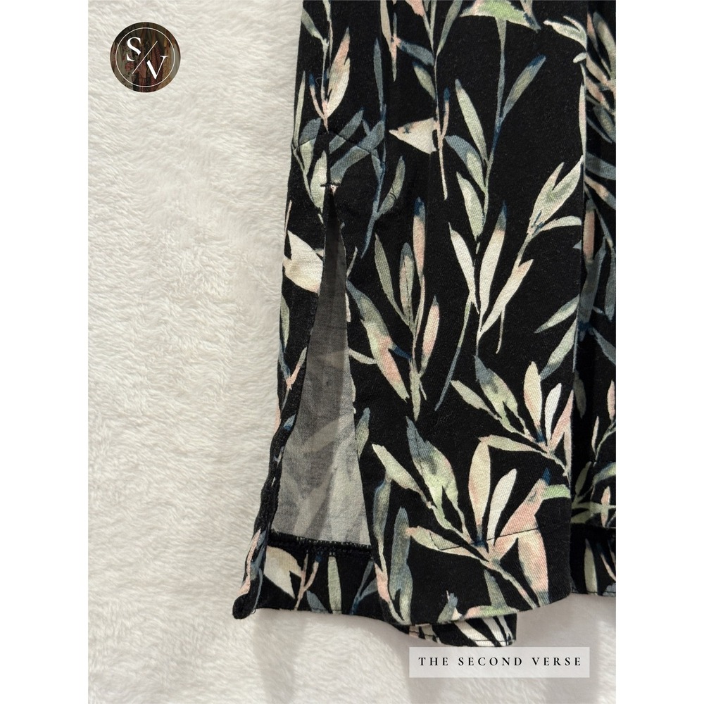J. Jill Wearever Sleeveless Tunic Women Botanical Leaf Print Black XL - Picture 5 of 10